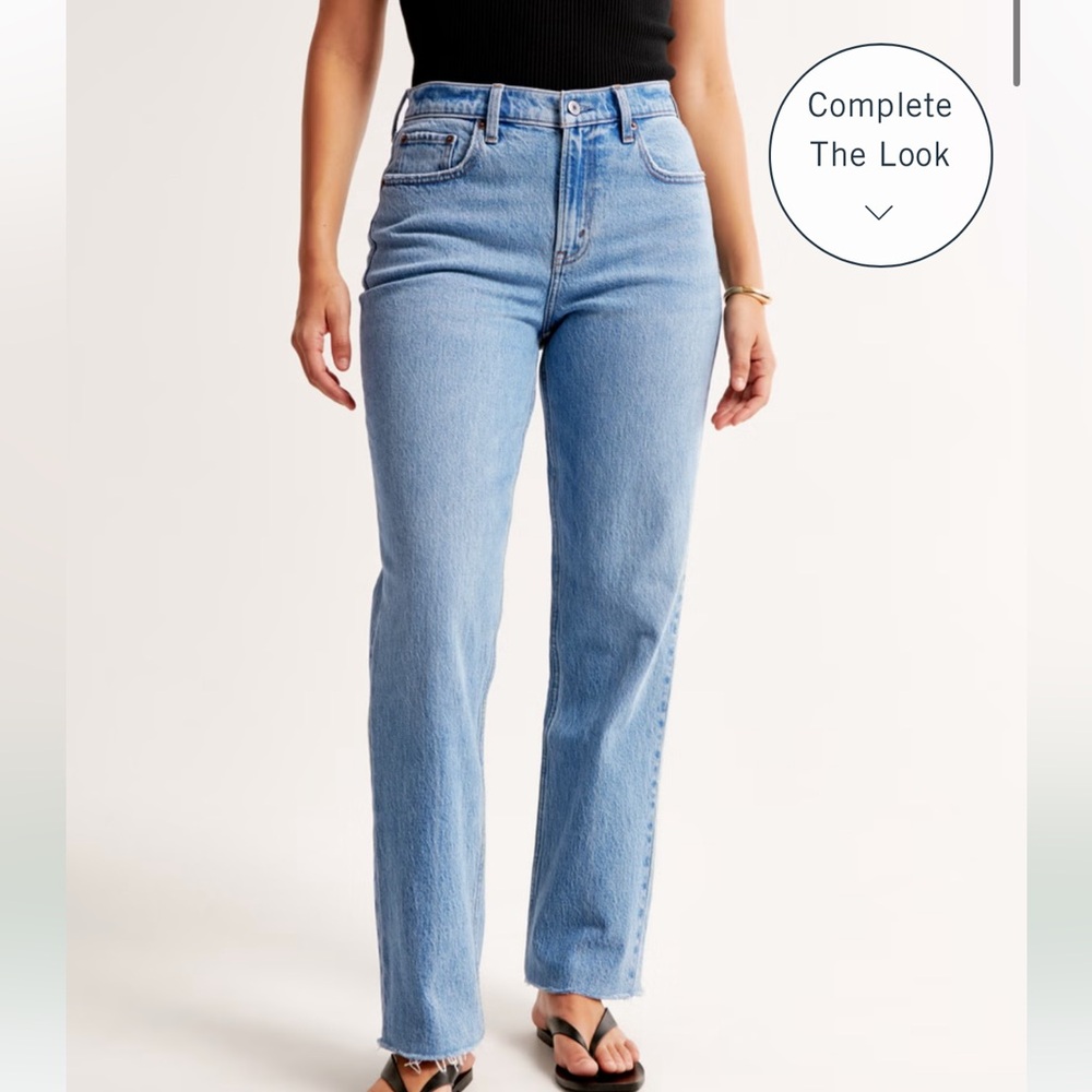 Abercrombie & fitch curve love mid rise 90s straight jean